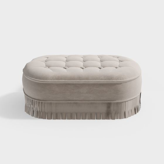 Elegant Round Ottoman 3D Model for Modern Interiors