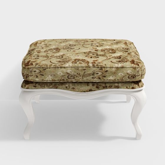 Vintage Charm Ottoman 3D model