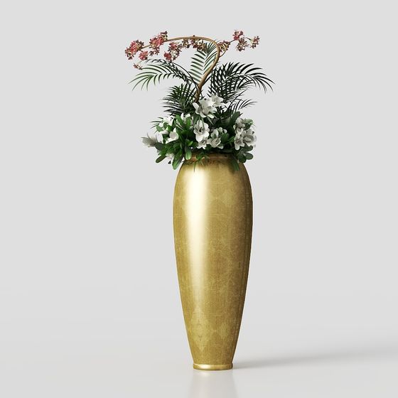 Golden Elegance Vase 3D model