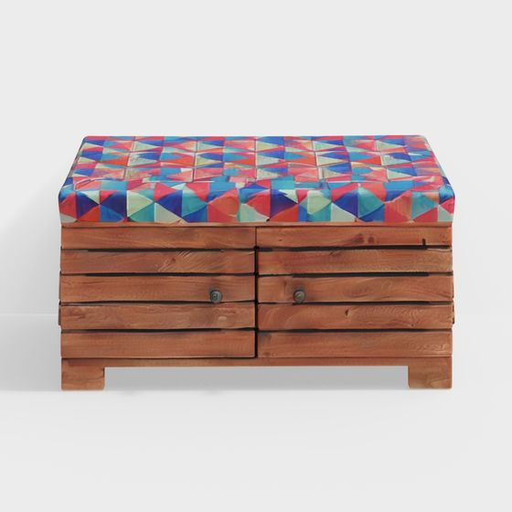 Colorful Puzzle Storage Box 3D model for Creative Spaces