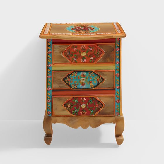 Thalassa Solid Wood Chest of 3 Drawers in Painted 