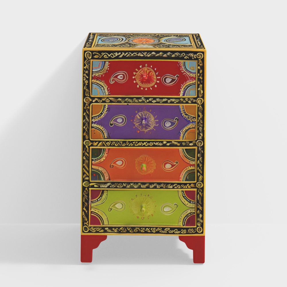 Isabeau Solid Wood Chest of 4 Drawers in Painted Finish