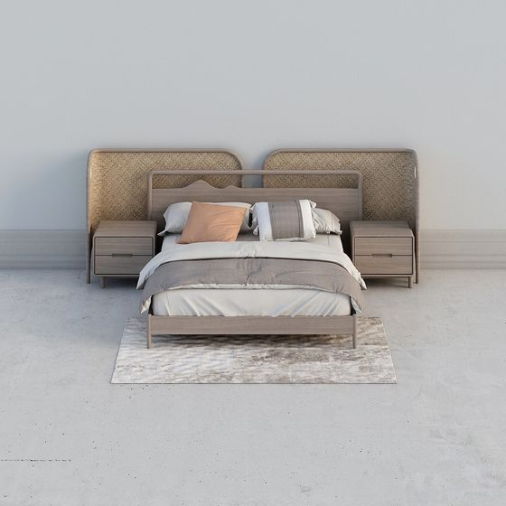 Modern Minimalist Bedroom Suite 3D model