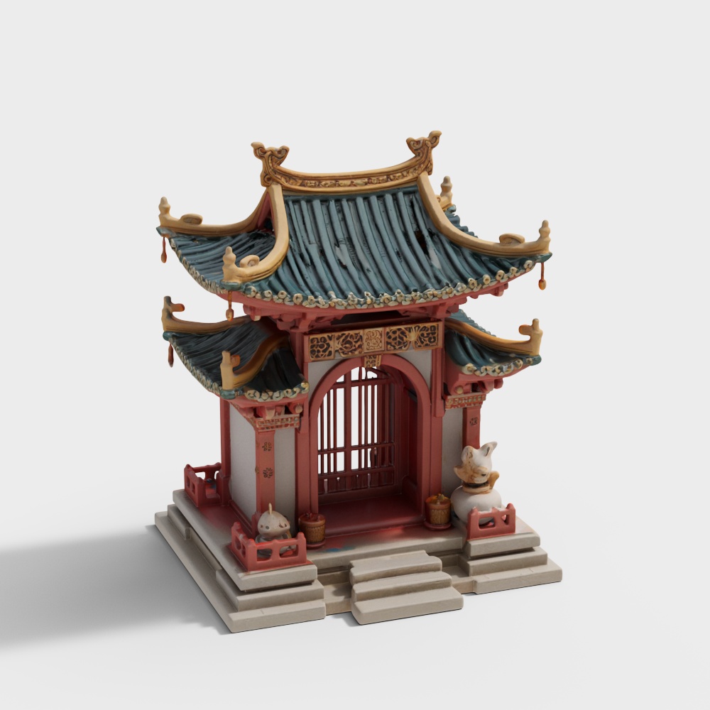 Cartoon Pavilion Figurine