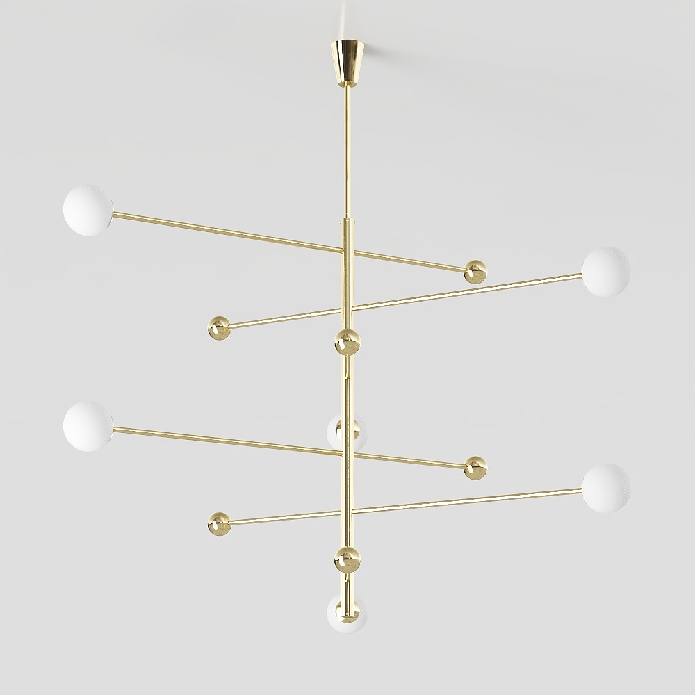 Elegant Geometric Chandelier 3D model