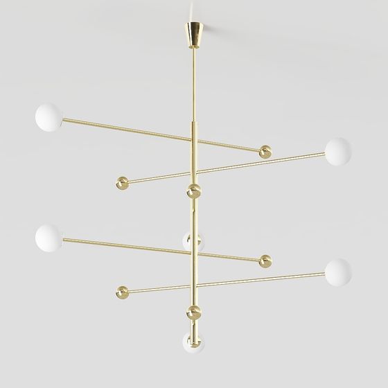 Stylish Geometric Chandelier 3D model for Modern Interiors