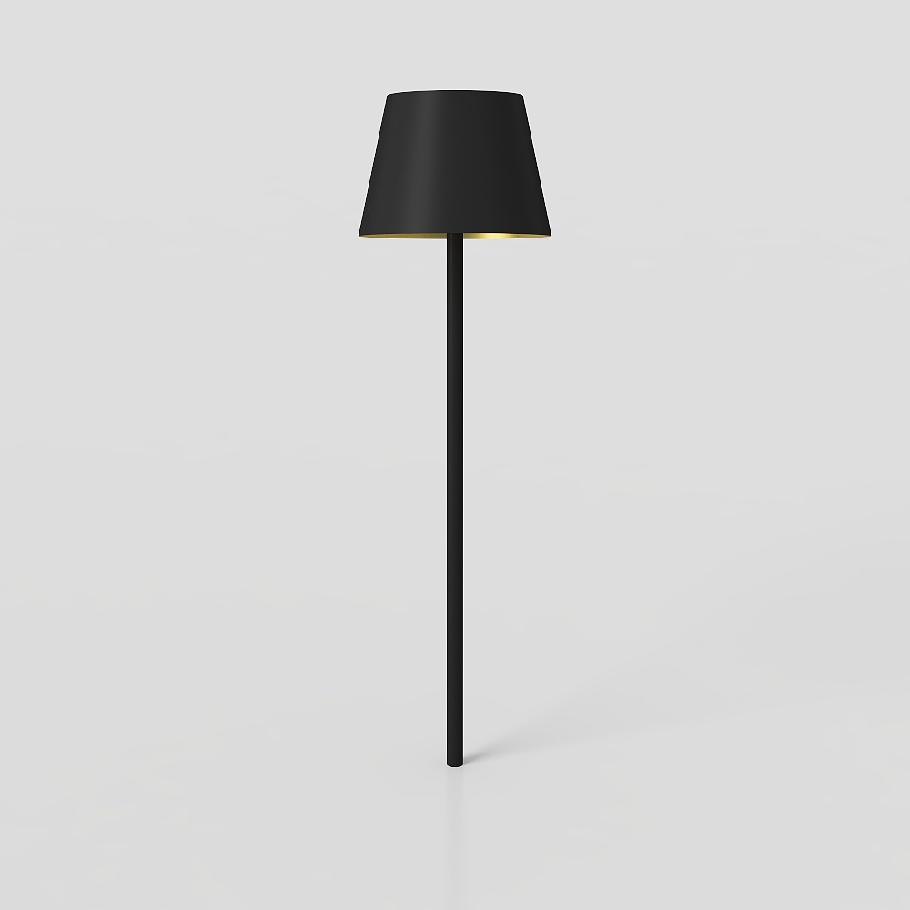 Elegant Minimalist Floor Lamp 3D Model – Black & Gold Design