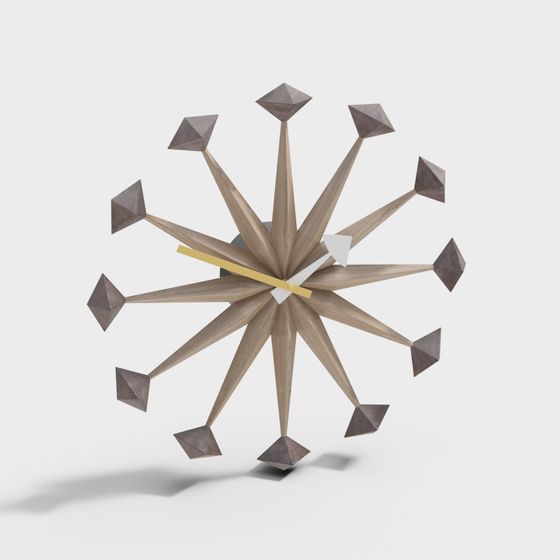 Starburst Clock 3D model for Modern Spaces