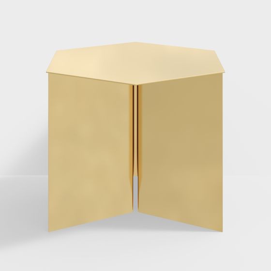 Golden Geometric Corner Table 3D model
