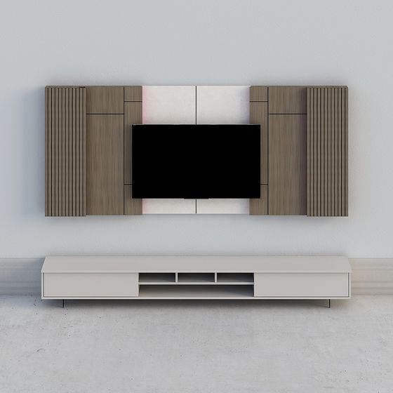 Modern Minimalist TV Wall 3D model
