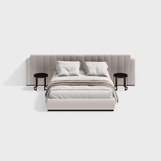Stylish 3D model Bed for Contemporary Interiors