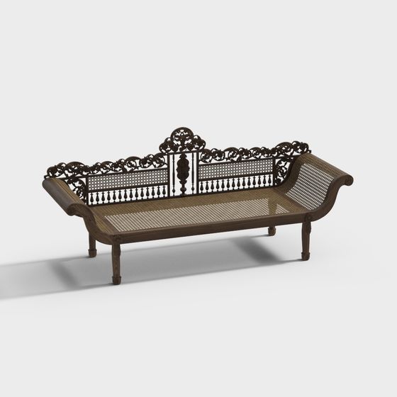 Vintage Victorian Bench 3D model