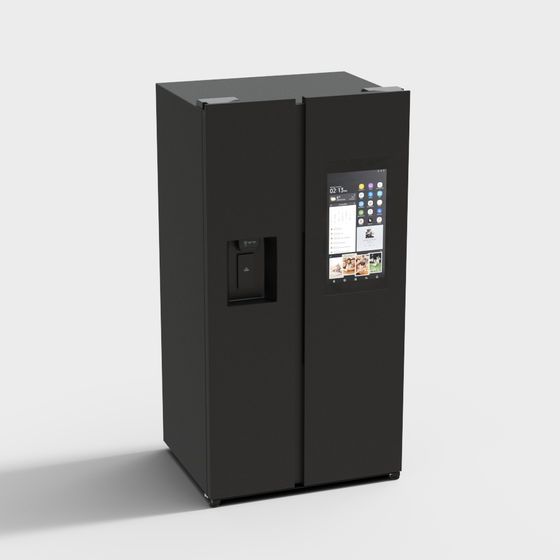 Home Appliance – Modern Double-Door Refrigerator – No Logo