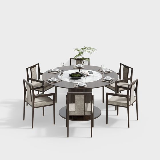 New Chinese Round Dining Table Set