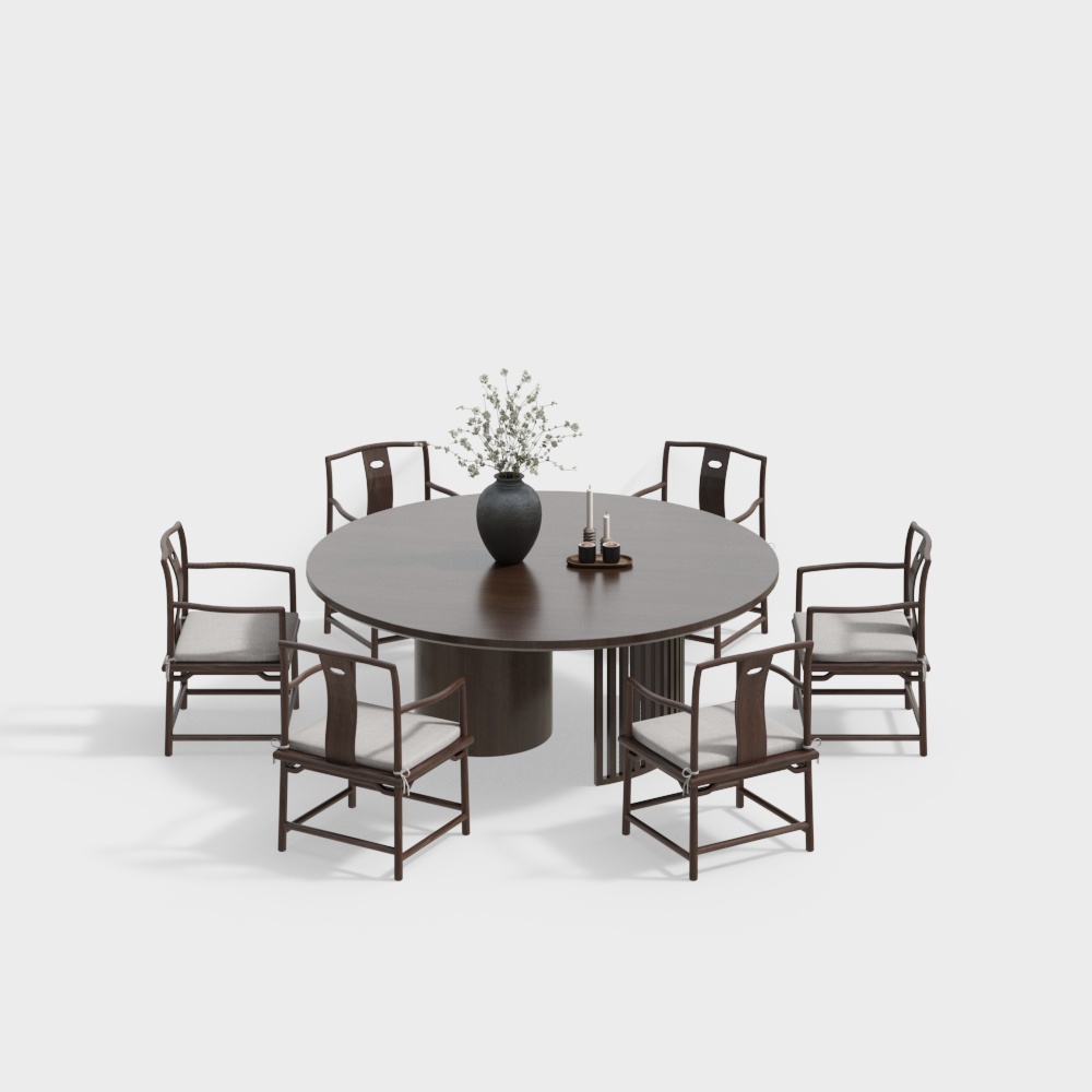 新中華風丸テーブルセット