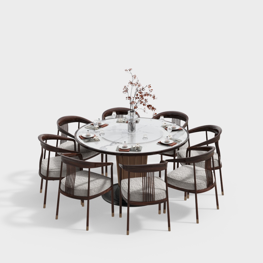 New Chinese Round Dining Table Set