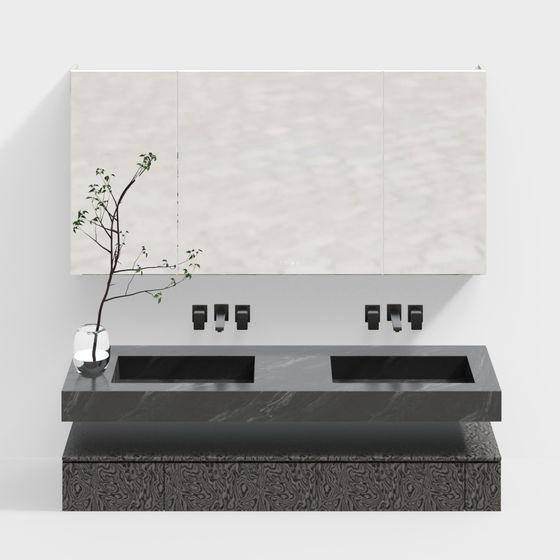 모던 더블 욕실 세면대