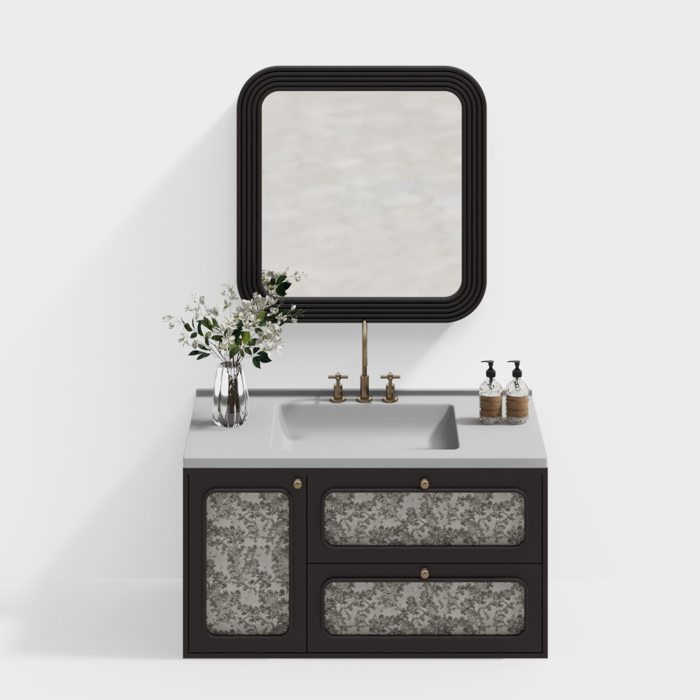 フレンチヴィンテージバスルームキャビネット