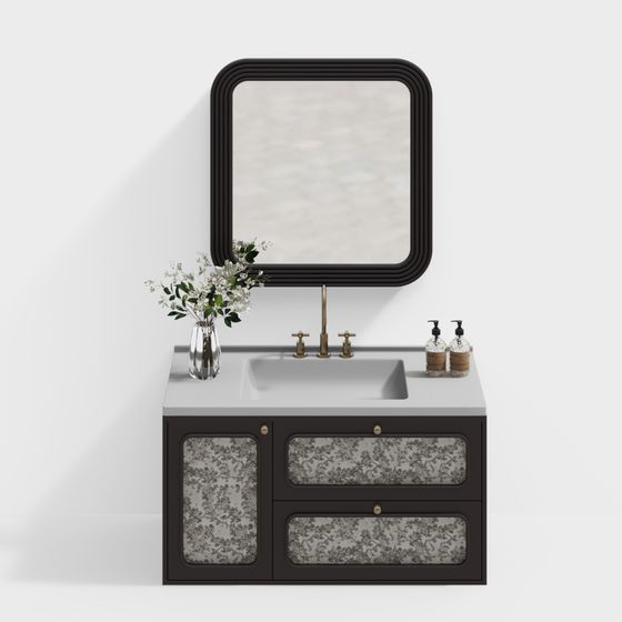 フレンチヴィンテージバスルームキャビネット