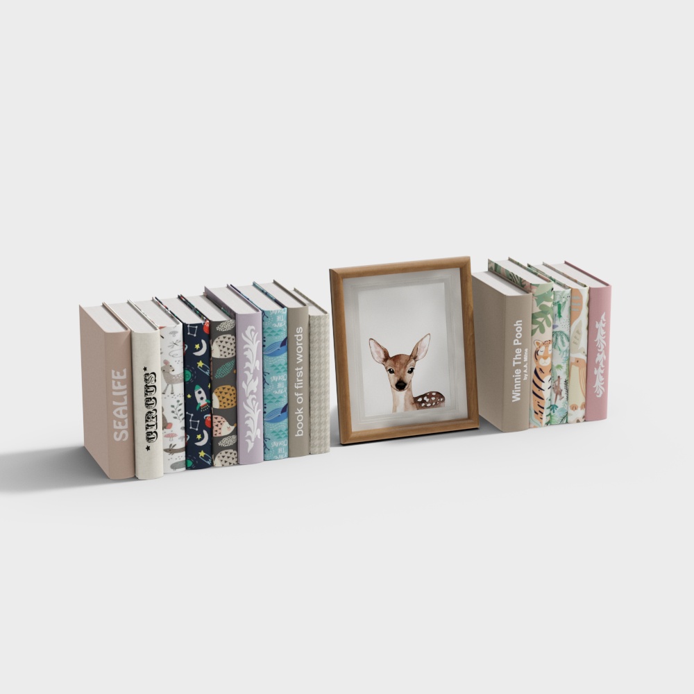 Decorative Minimalist Kids Books – Modern Kids Book Display Set
