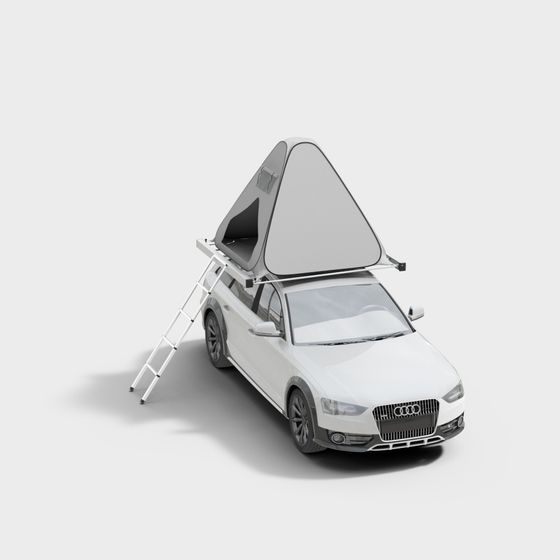 Camping Vehicle - Modern Travel Car with Roof Tent