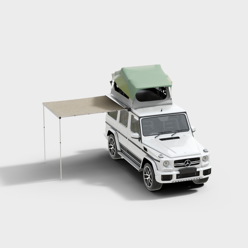 Camping Vehicle - Modern Off-Road Car with Roof Tent