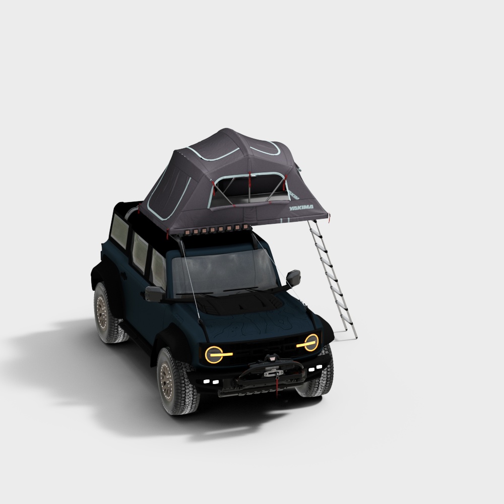 Veicolo da Campeggio – Auto Fuoristrada Moderna con Tenda da Tetto