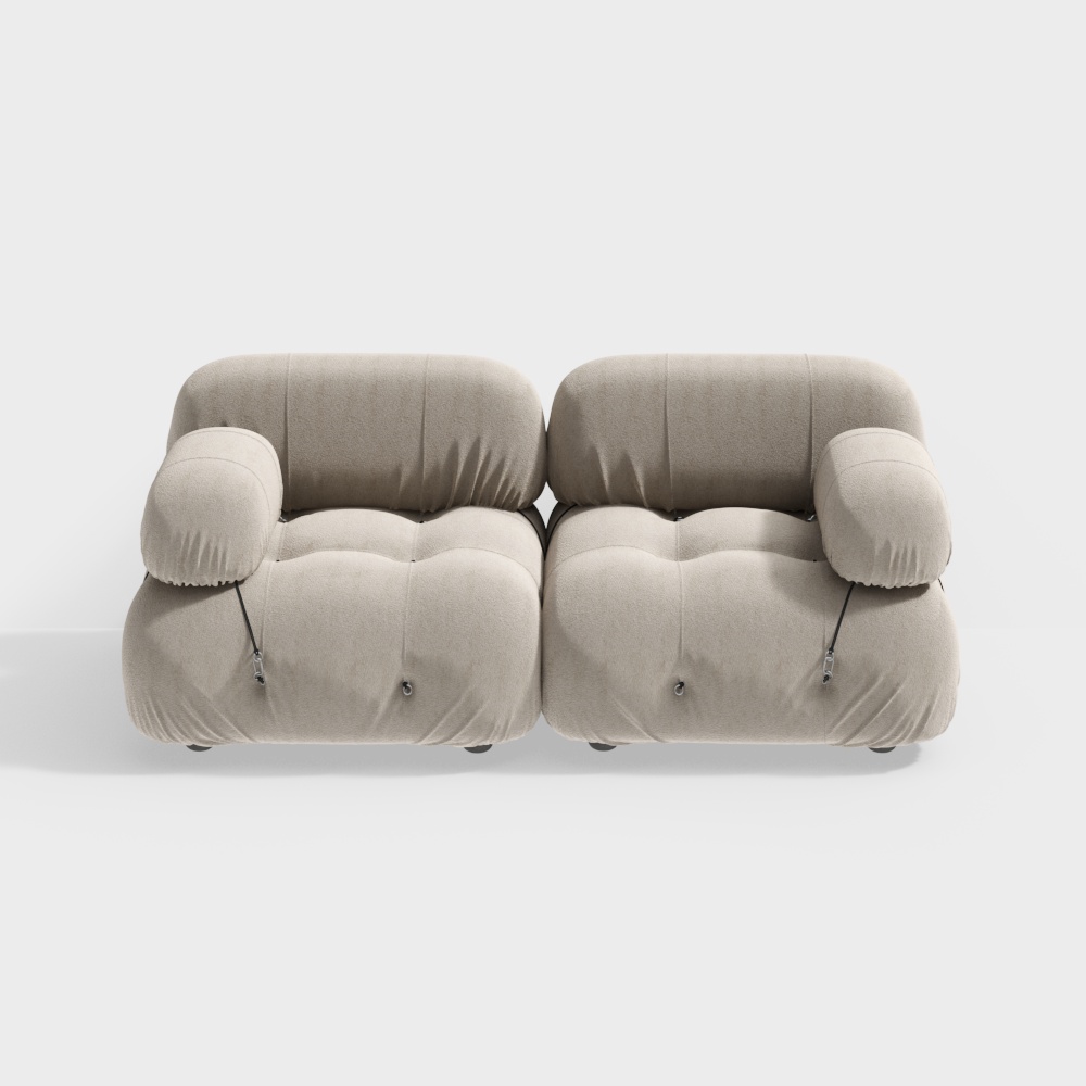(Ghế Đơn) Giường Sofa Màu Trắng Mềm Mại Vải Bouclé