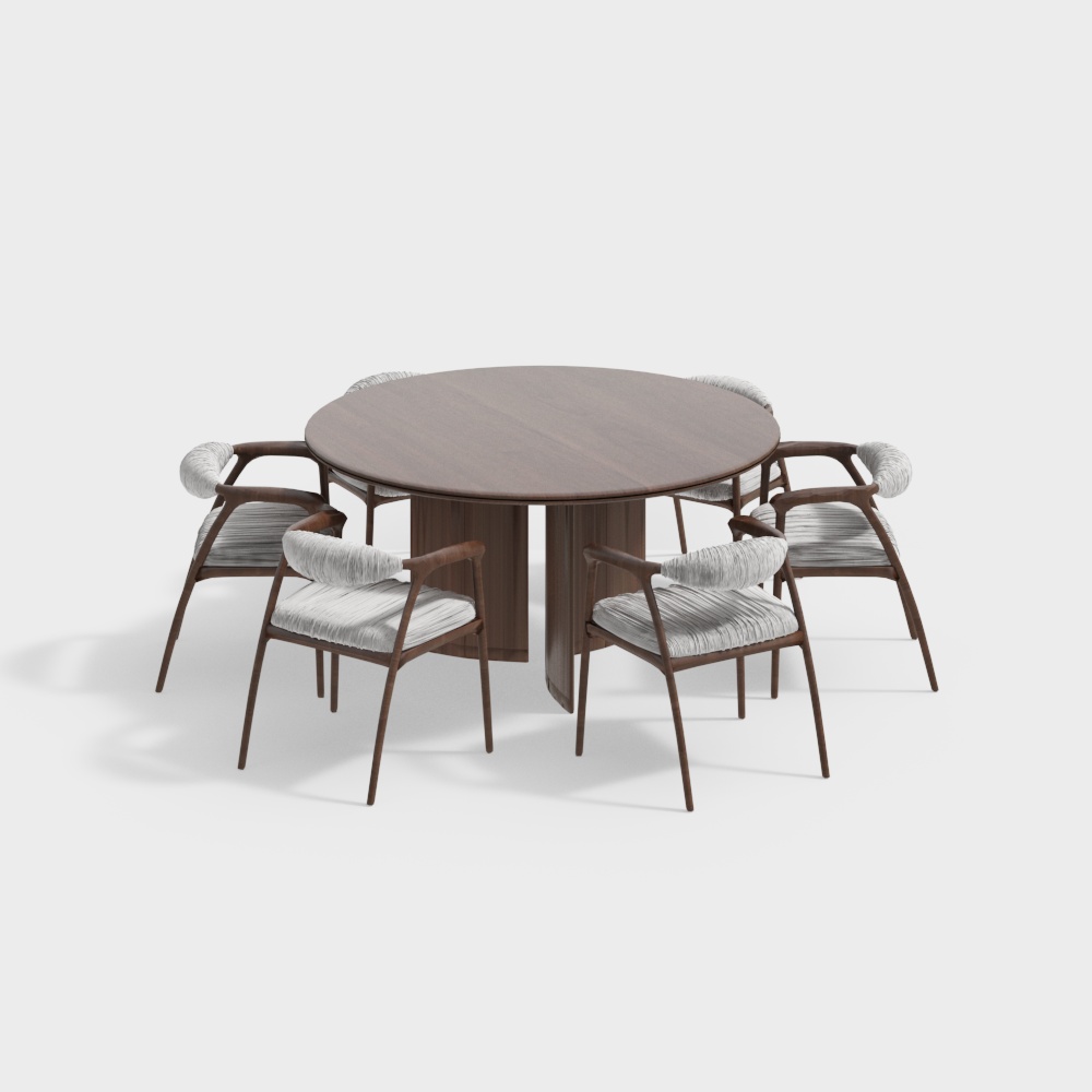 中式圓桌餐桌組