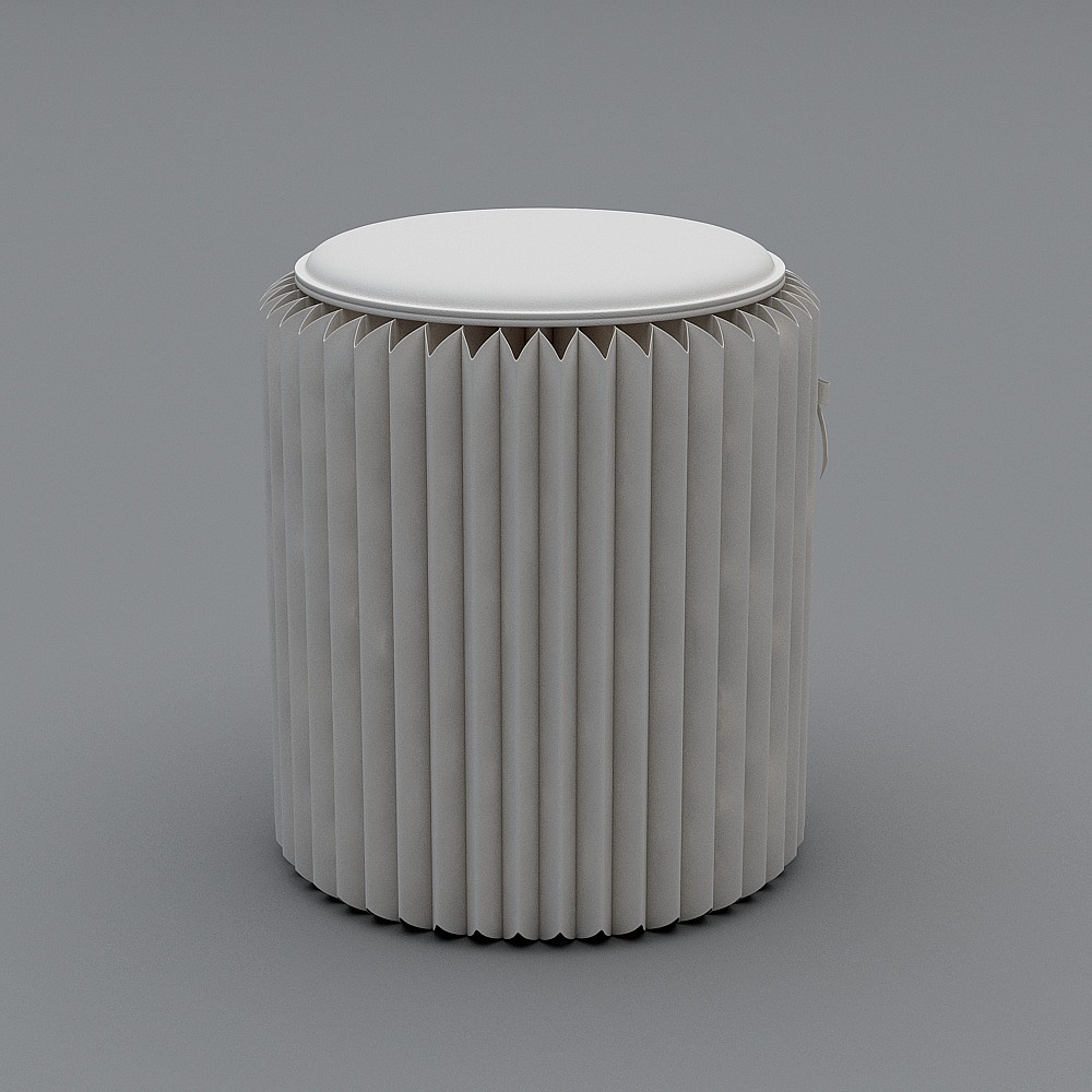 Складной круглый табурет из крафт-бумаги