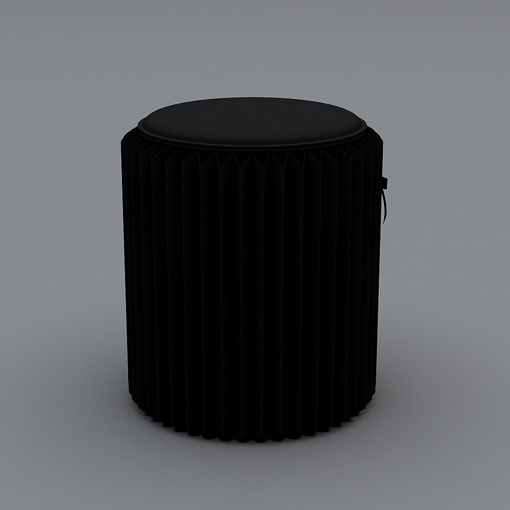 Складной круглый табурет из крафт-бумаги