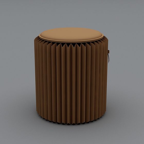 Sgabello Rotondo Pieghevole in Carta Kraft_Copia