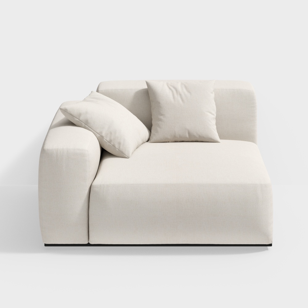 Sofa phòng khách một tay vịn hình đậu phụ