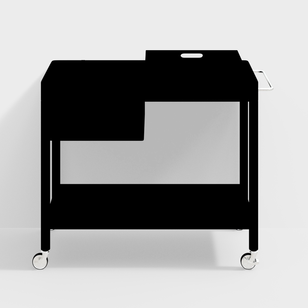 Xe đẩy gỗ nhỏ gọn có bánh xe