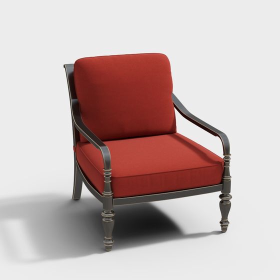Stylish Red Chair 3D model for Modern Interiors