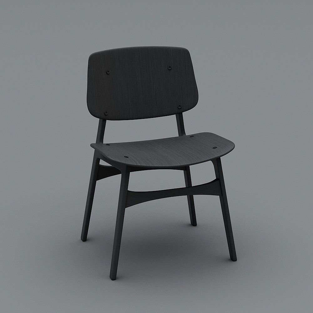 Sedia da Pranzo Larga in Rovere Bianco con Pelle PU