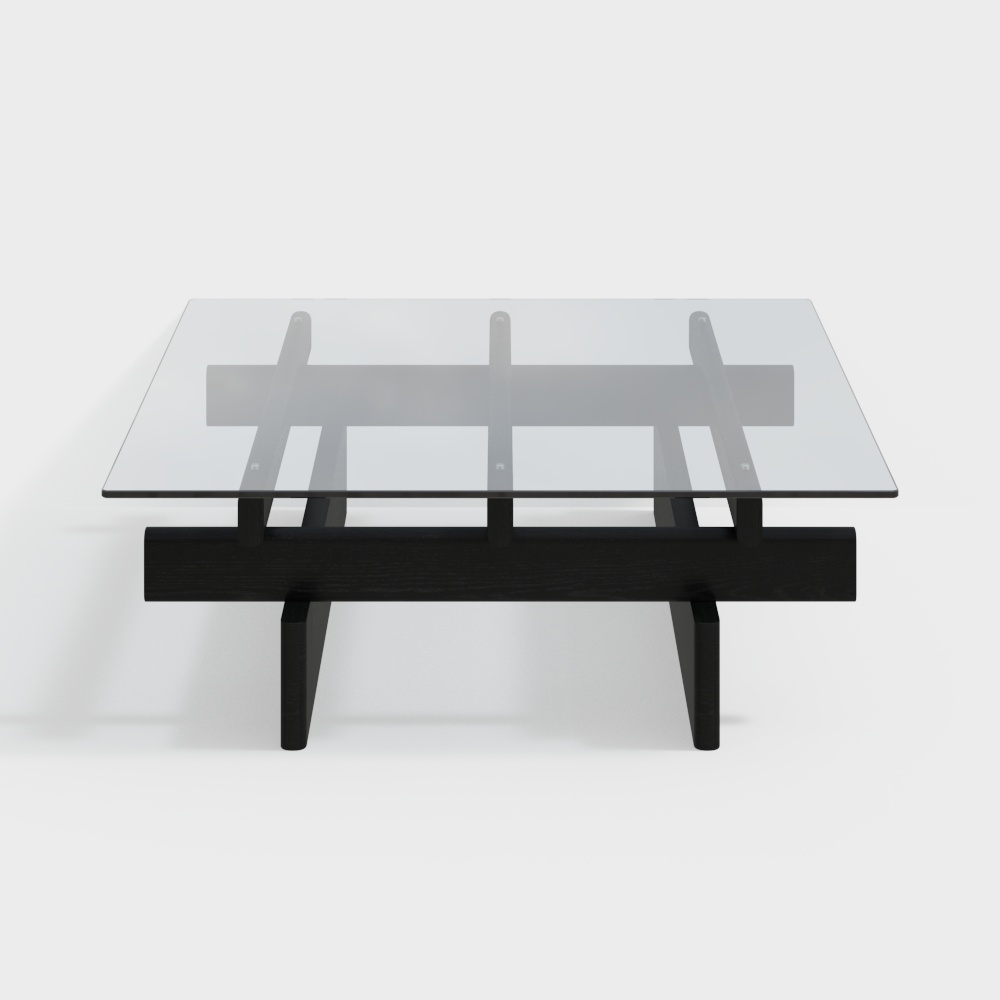 Bàn thấp gỗ có mặt kính