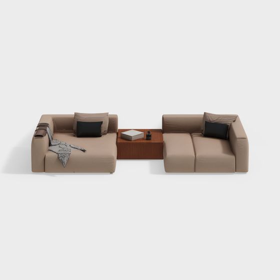 Stylish Low-Poly Sofa 3D model for Contemporary Homes