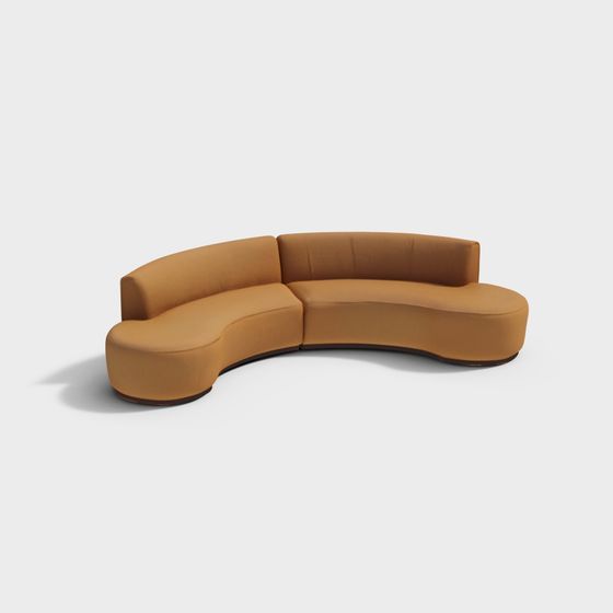 Elegant Curved Sofa 3D model for Modern Interiors