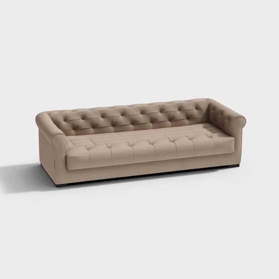 Urban Comfort Low-Polygon Sofa 3D model