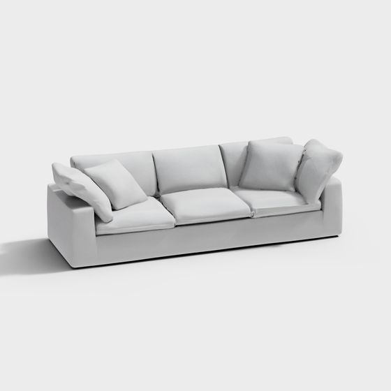 Elegant Low-Polygon 3D Sofa Model