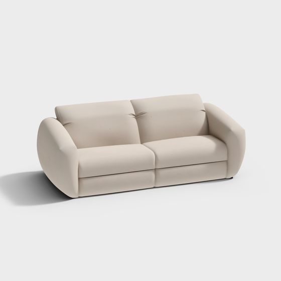 Stylish Low-Poly Sofa 3D model for Modern Interiors
