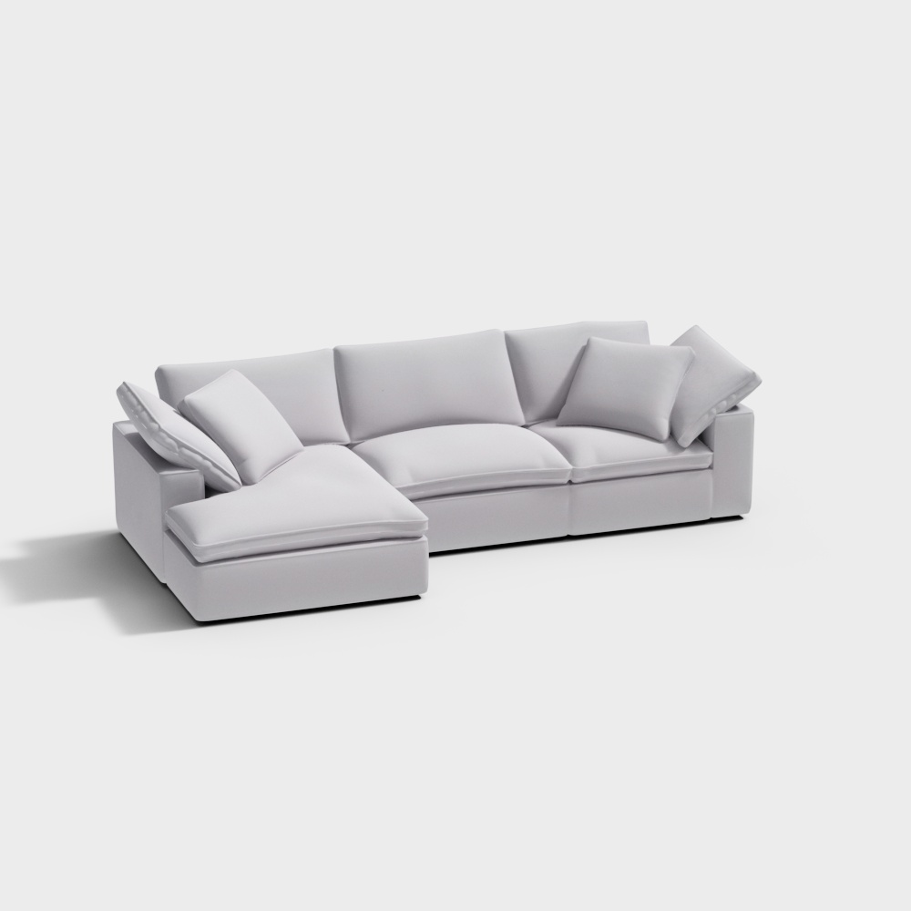 Cloud 3-Piece Left-Arm Sofa-Chaise Sectional