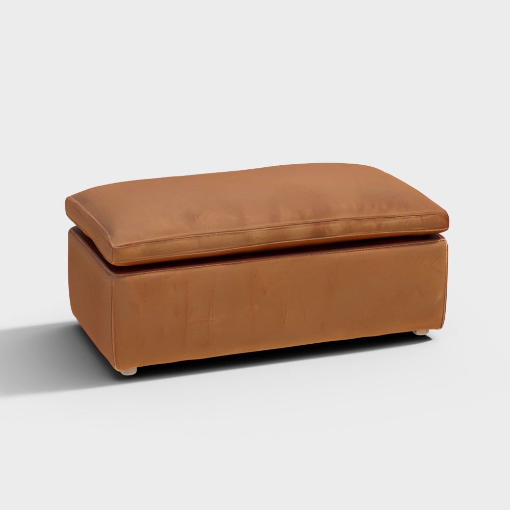 Cloud Track Arm Leather Ottoman