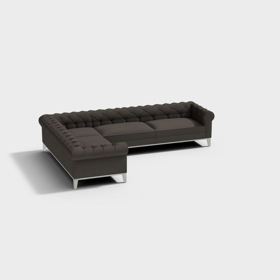 Stylish Low Poly Sofa 3D model for Modern Interiors