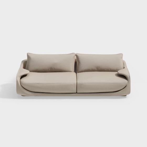 Chic Low-Polygon Sofa 3D Model for Contemporary Spaces