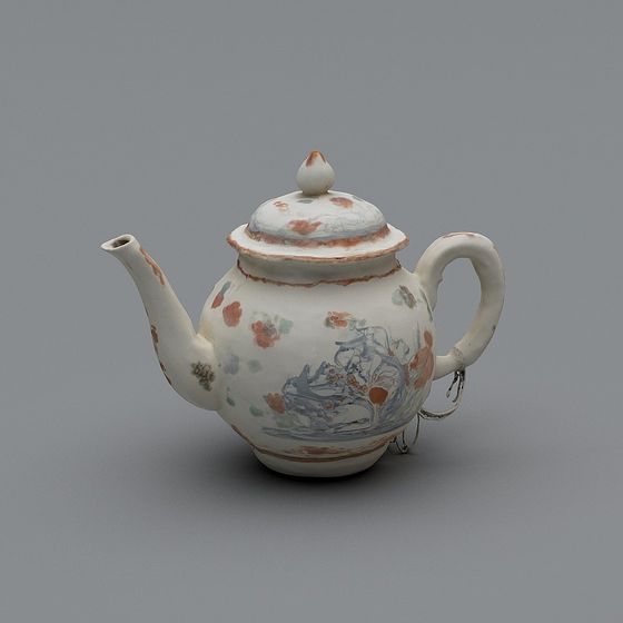 Vintage Teapot 3D model Featuring Traditional Craftsmanship