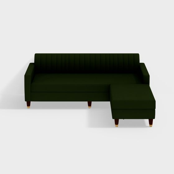 Chic Corner Couch 3D model for Modern Spaces