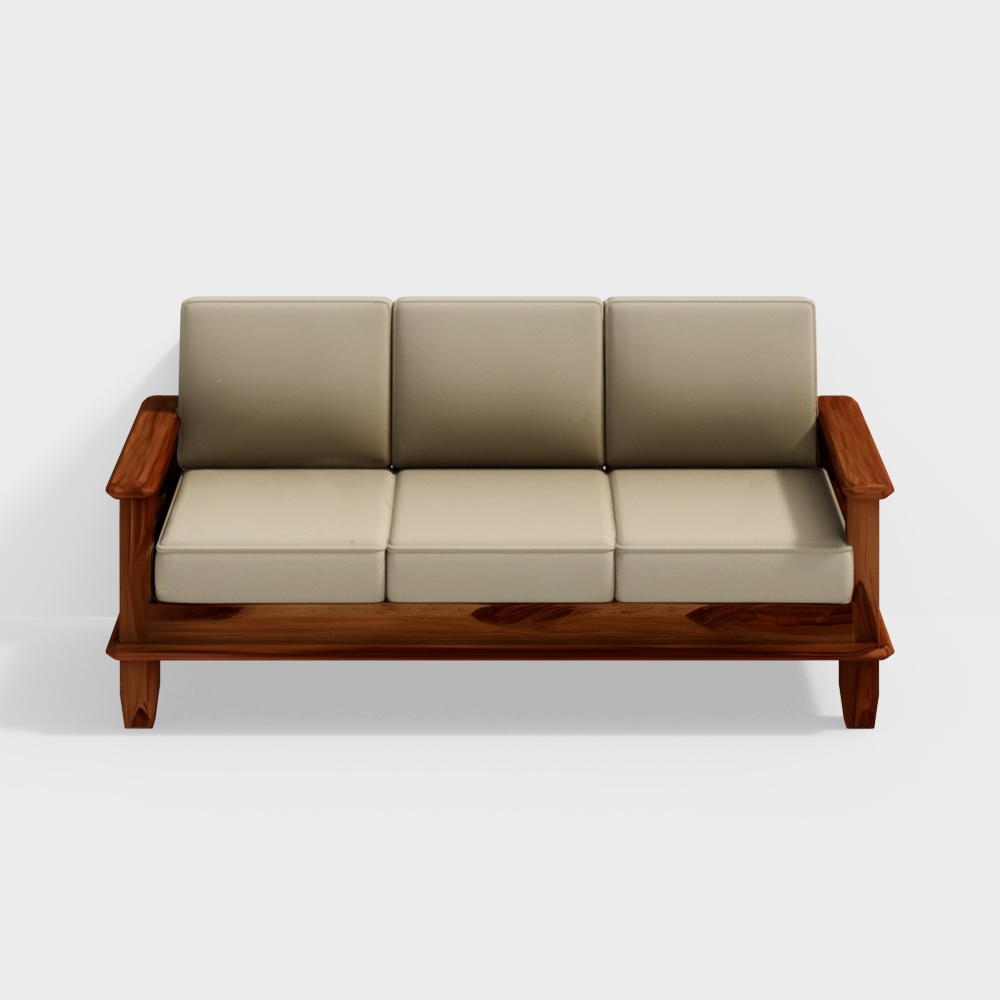Quartz 3 Seater Wooden Sofa