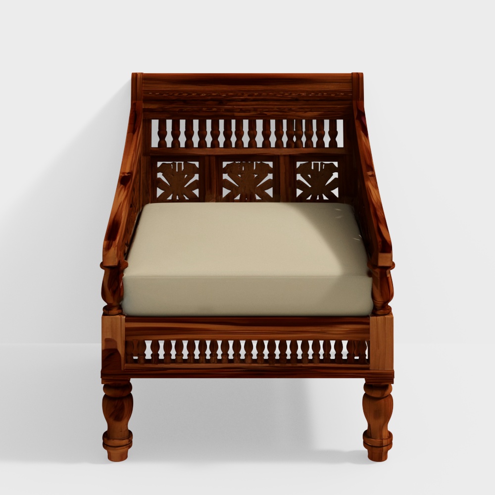 Alanis 1 Seater Wooden Sofa